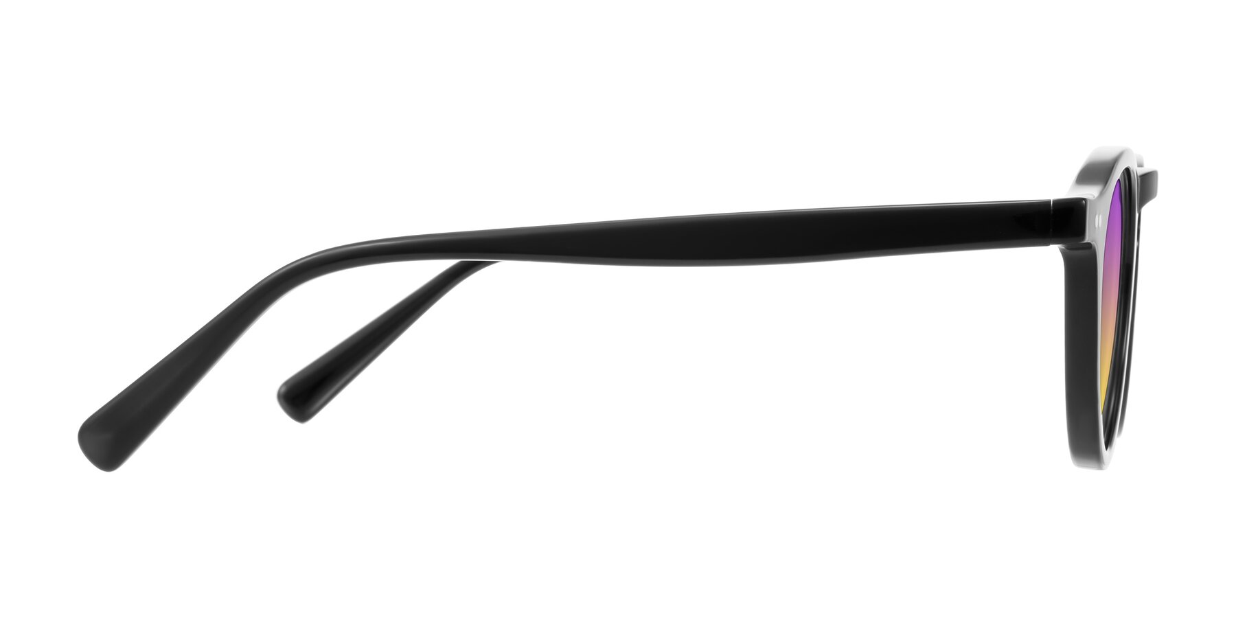 Side of Herzog in Black with Purple / Yellow Gradient Lenses
