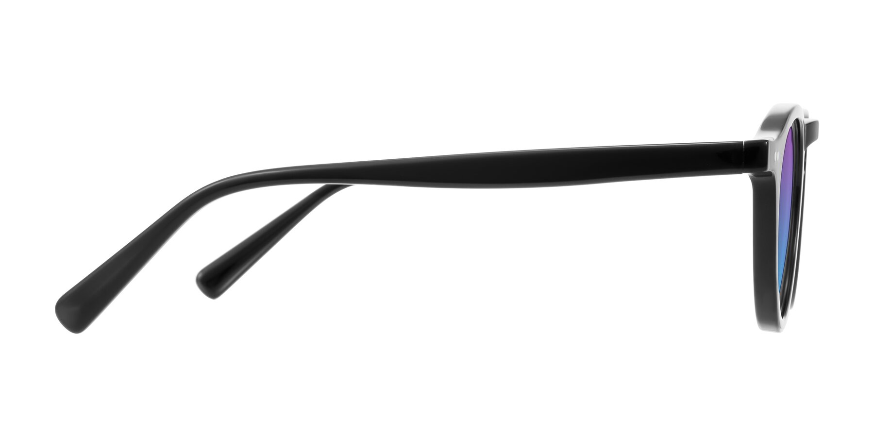 Side of Herzog in Black with Purple / Blue Gradient Lenses