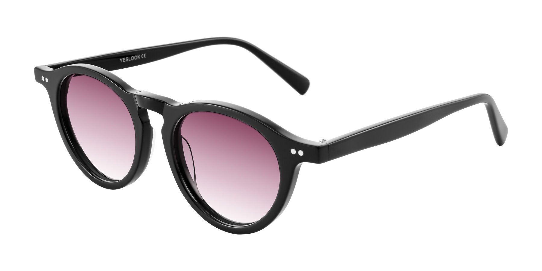 Angle of Herzog in Black with Wine Gradient Lenses