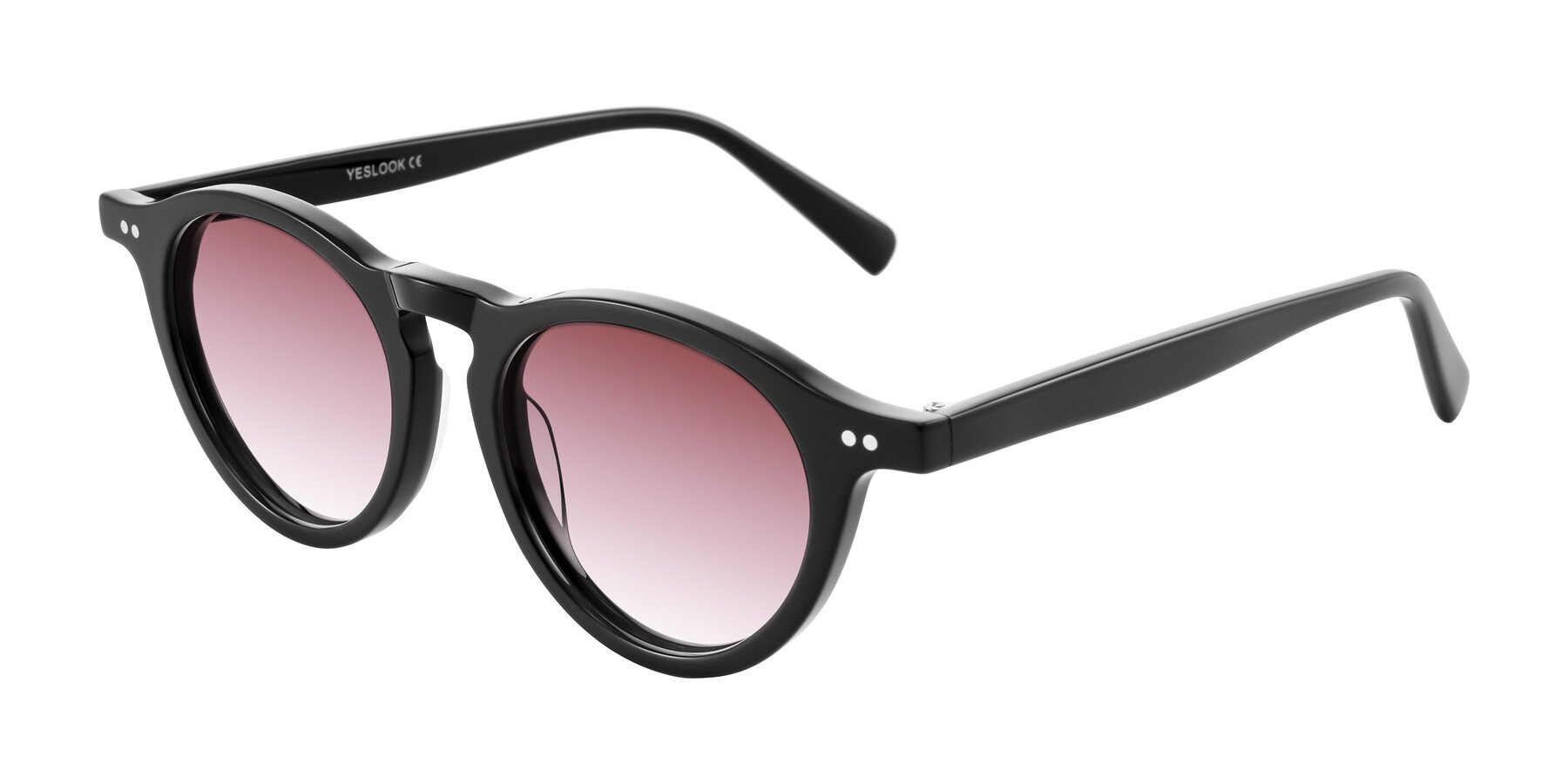 Angle of Herzog in Black with Garnet Gradient Lenses