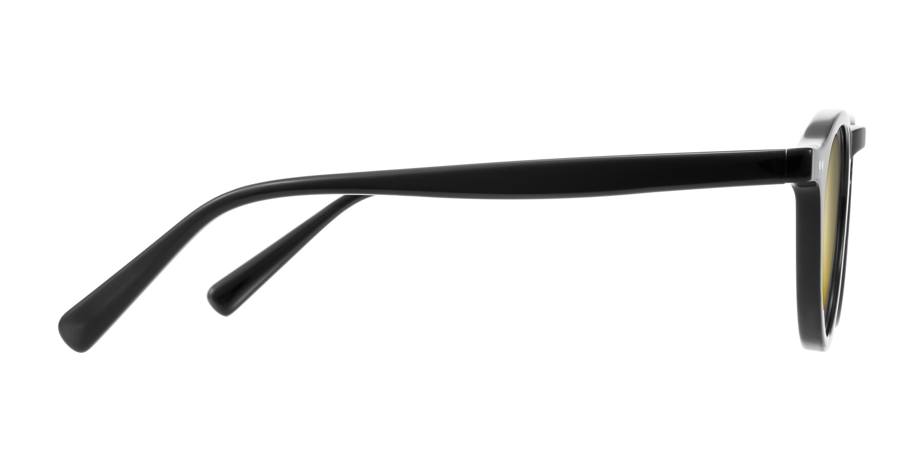 Side of Herzog in Black with Gold Mirrored Lenses