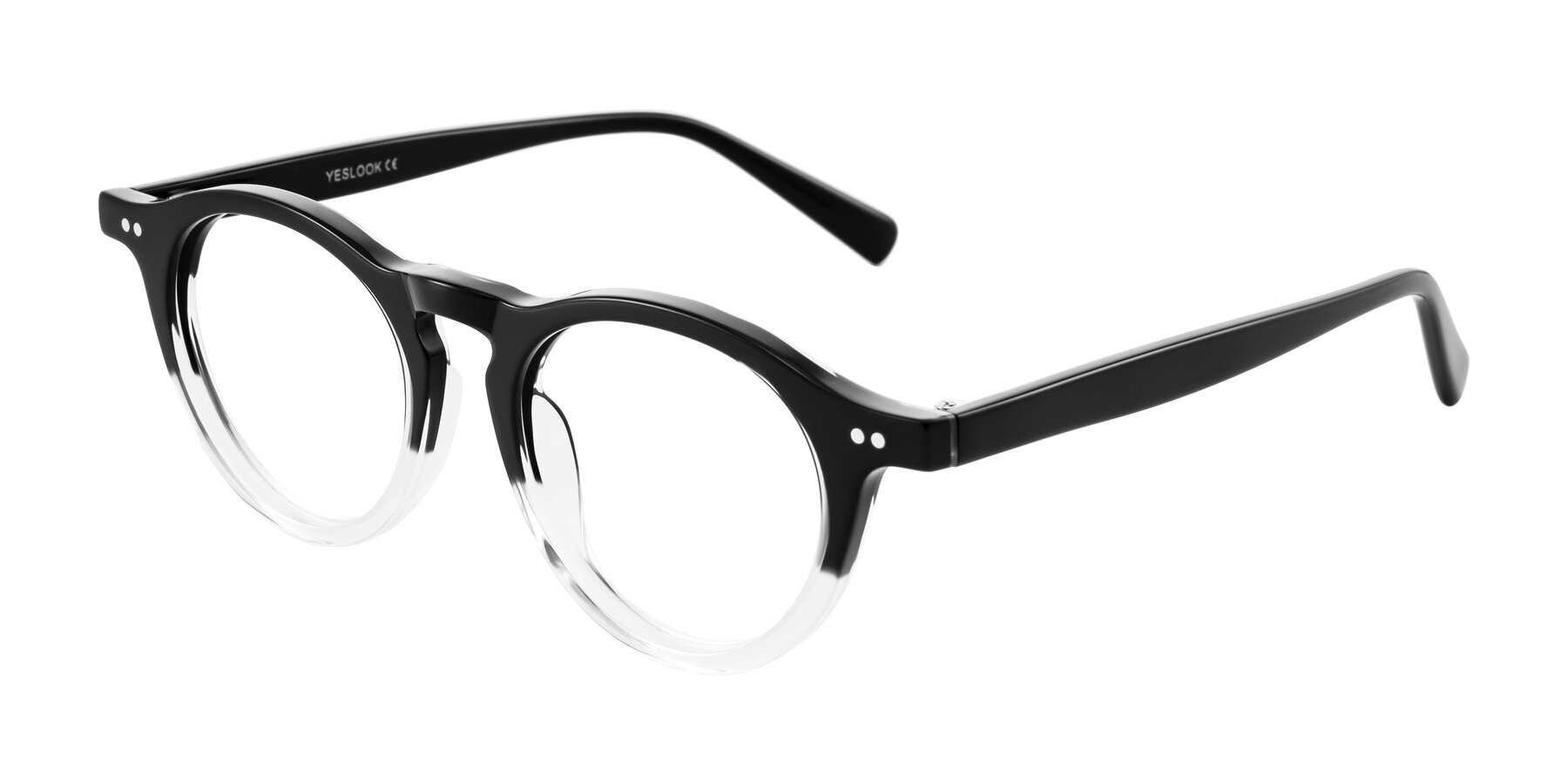 Angle of Herzog in Black/Clear with Clear Eyeglass Lenses