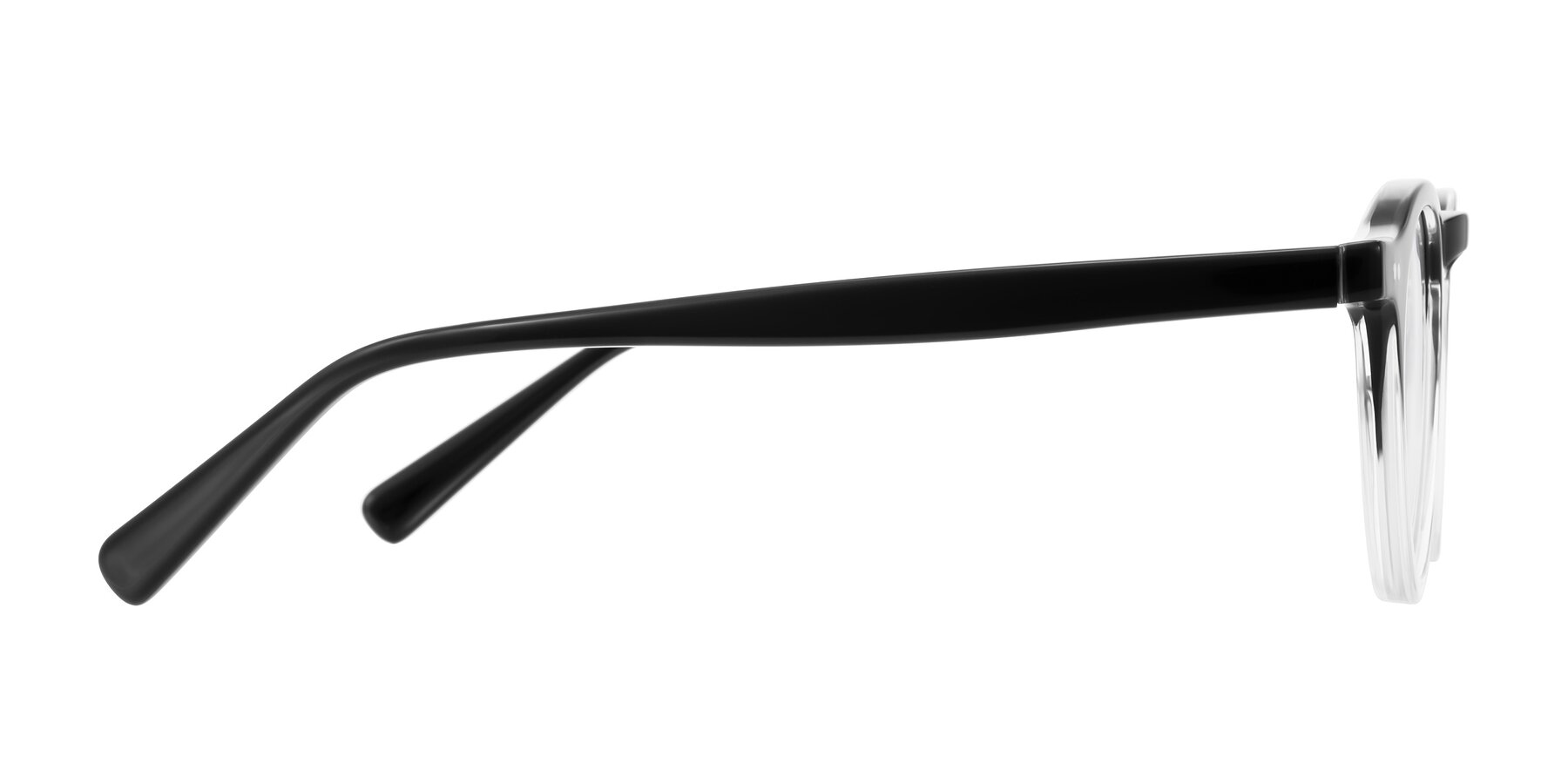 Side of Herzog in Black/Clear with Clear Eyeglass Lenses