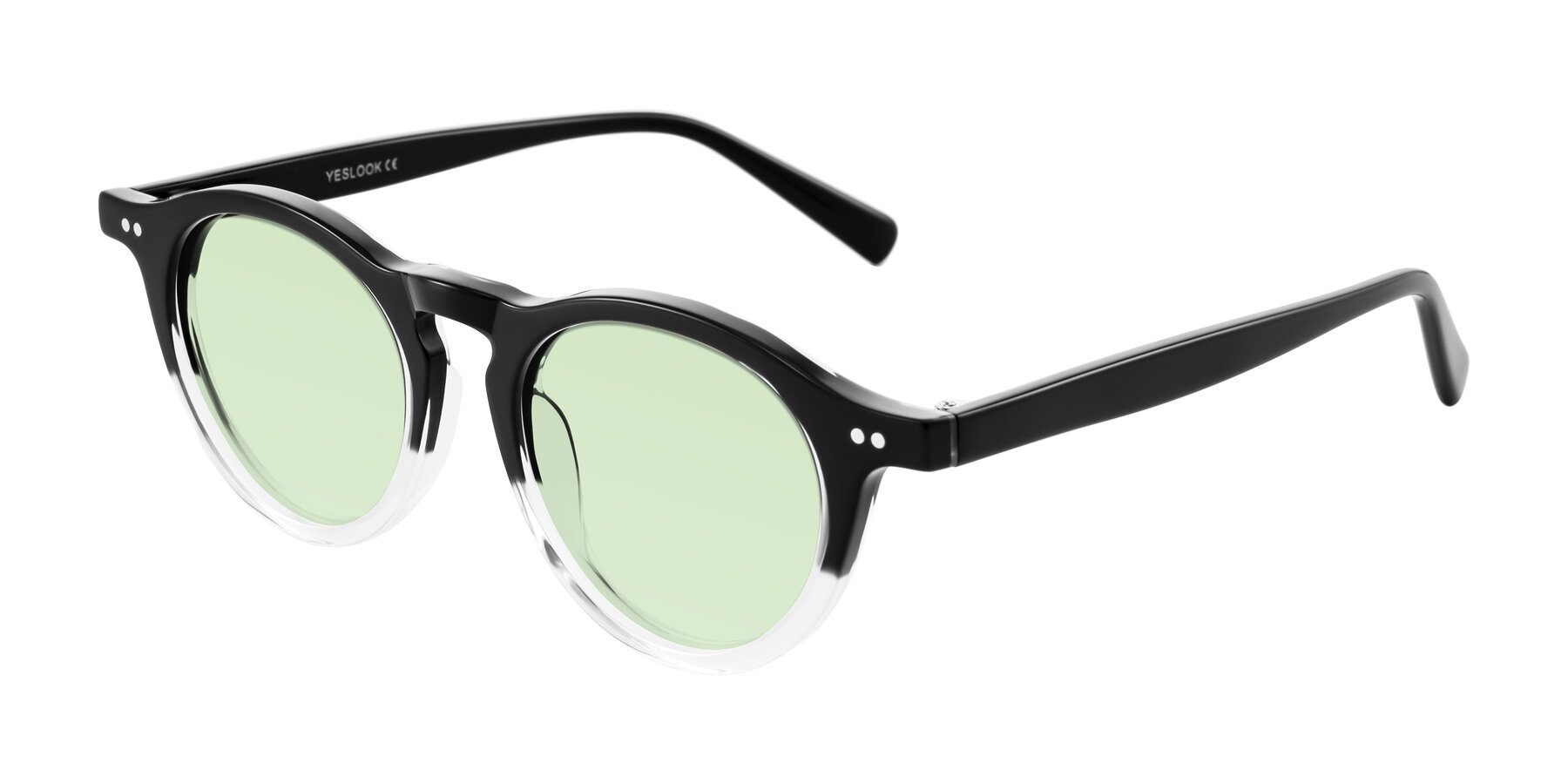 Angle of Herzog in Black/Clear with Light Green Tinted Lenses