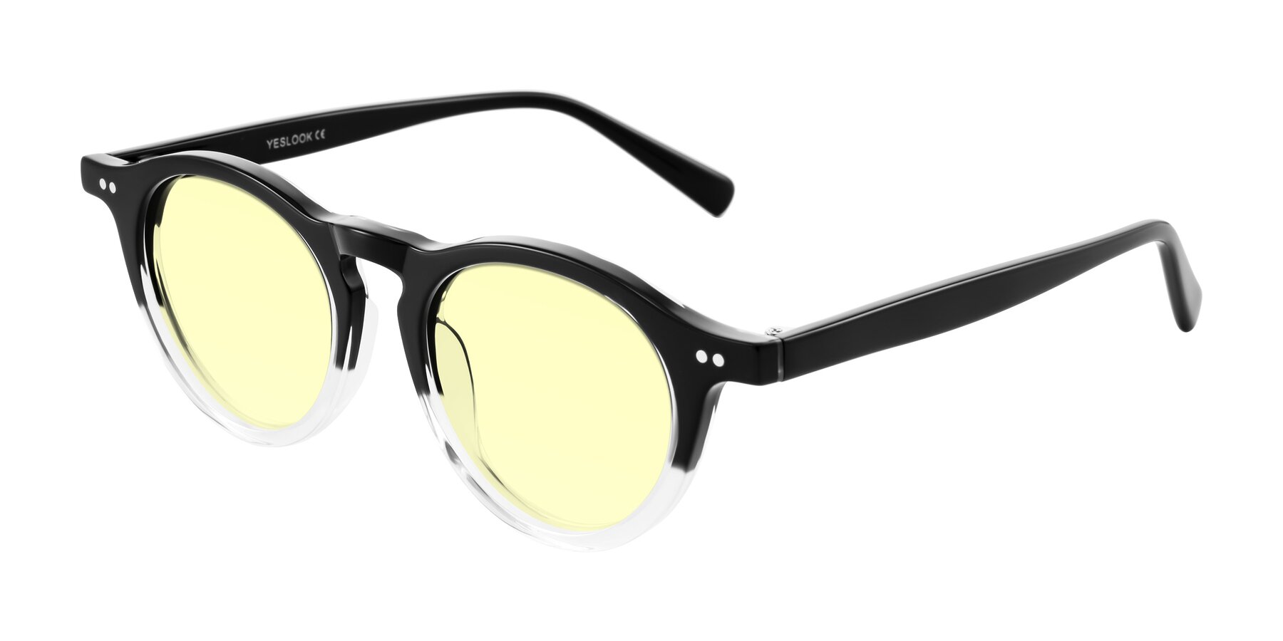 Angle of Herzog in Black/Clear with Light Yellow Tinted Lenses