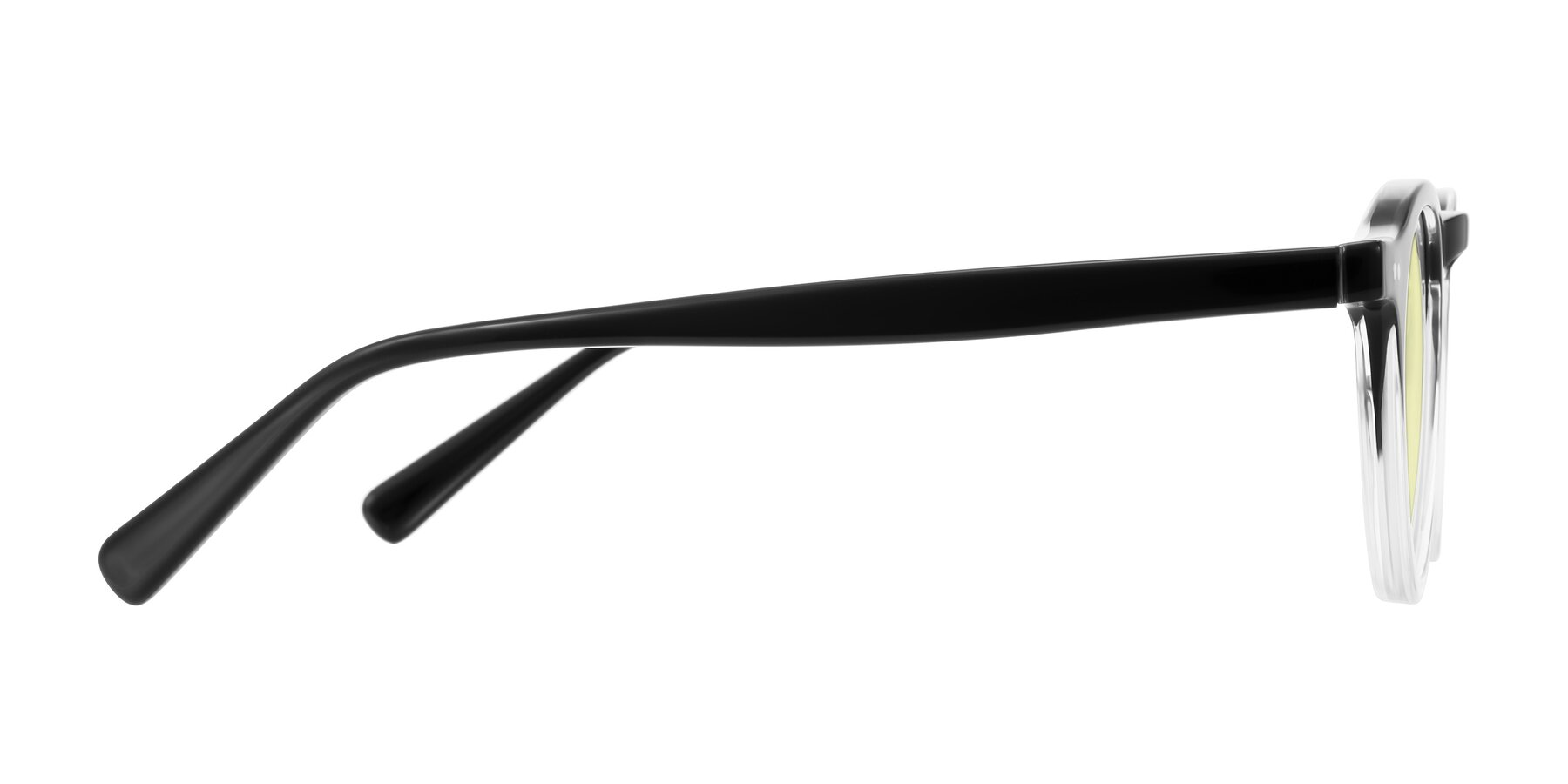 Side of Herzog in Black/Clear with Light Yellow Tinted Lenses