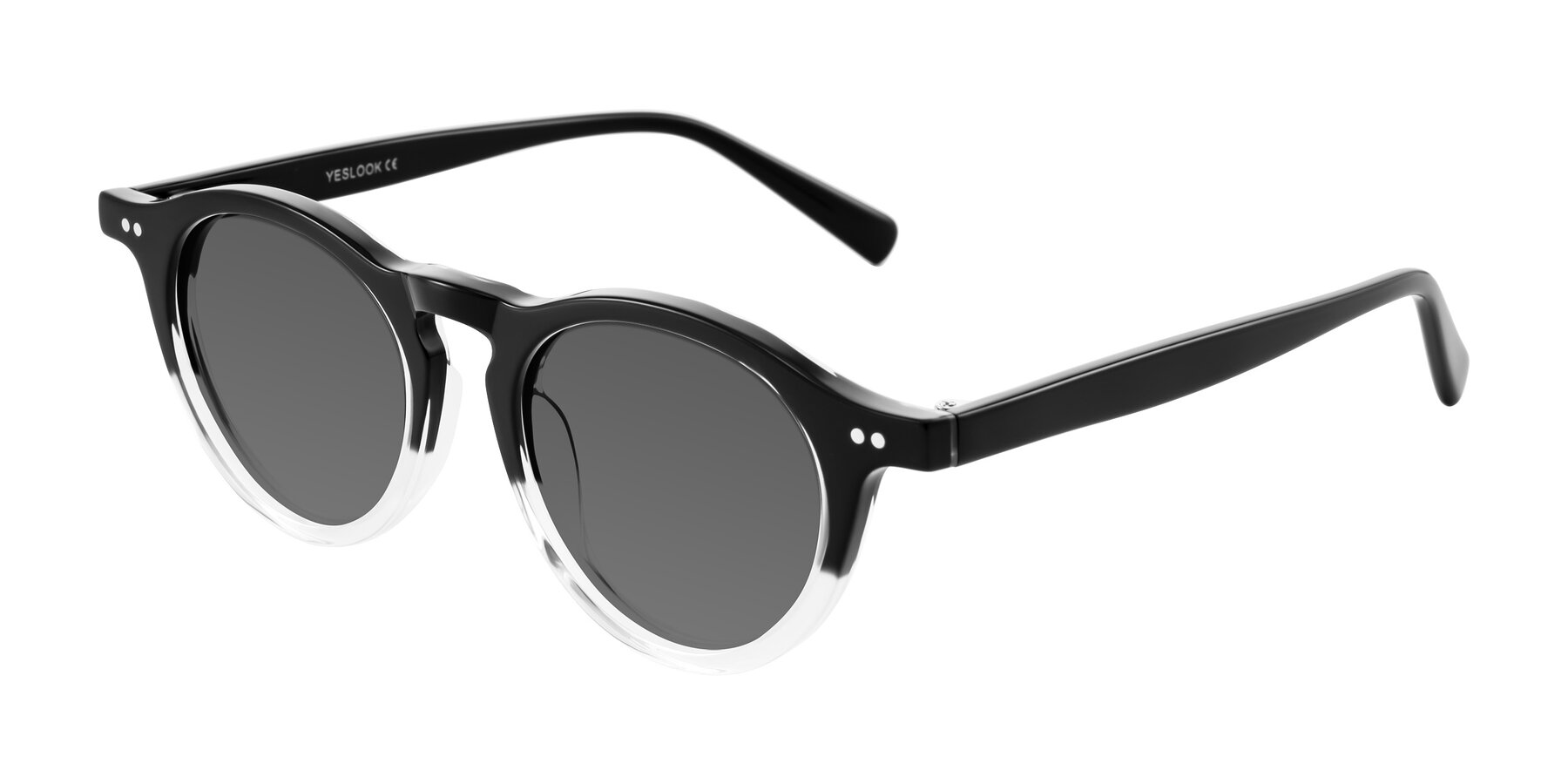 Angle of Herzog in Black/Clear with Medium Gray Tinted Lenses
