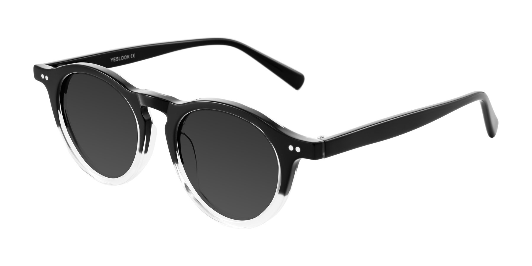 Angle of Herzog in Black/Clear with Gray Tinted Lenses