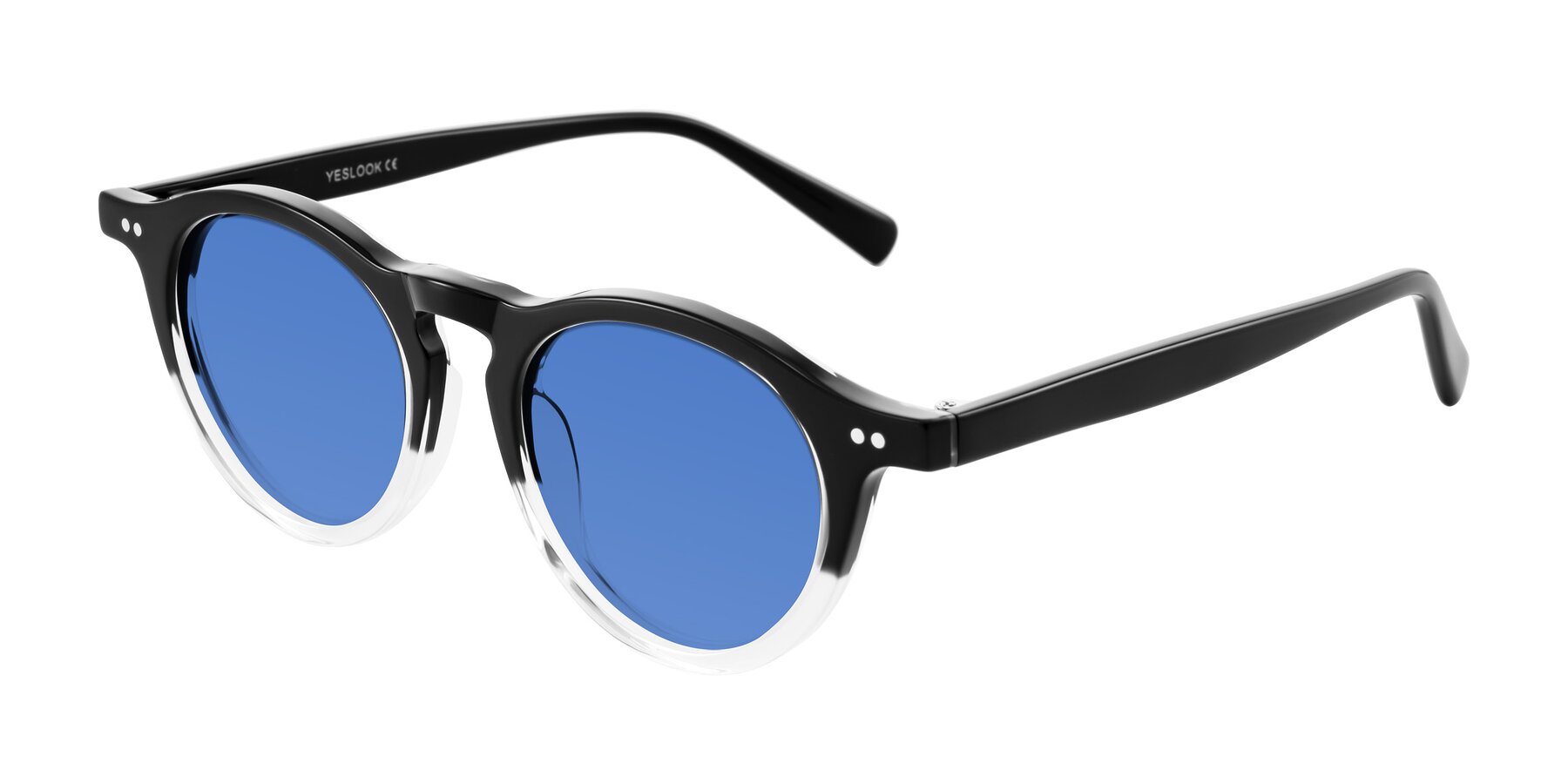 Angle of Herzog in Black/Clear with Blue Tinted Lenses