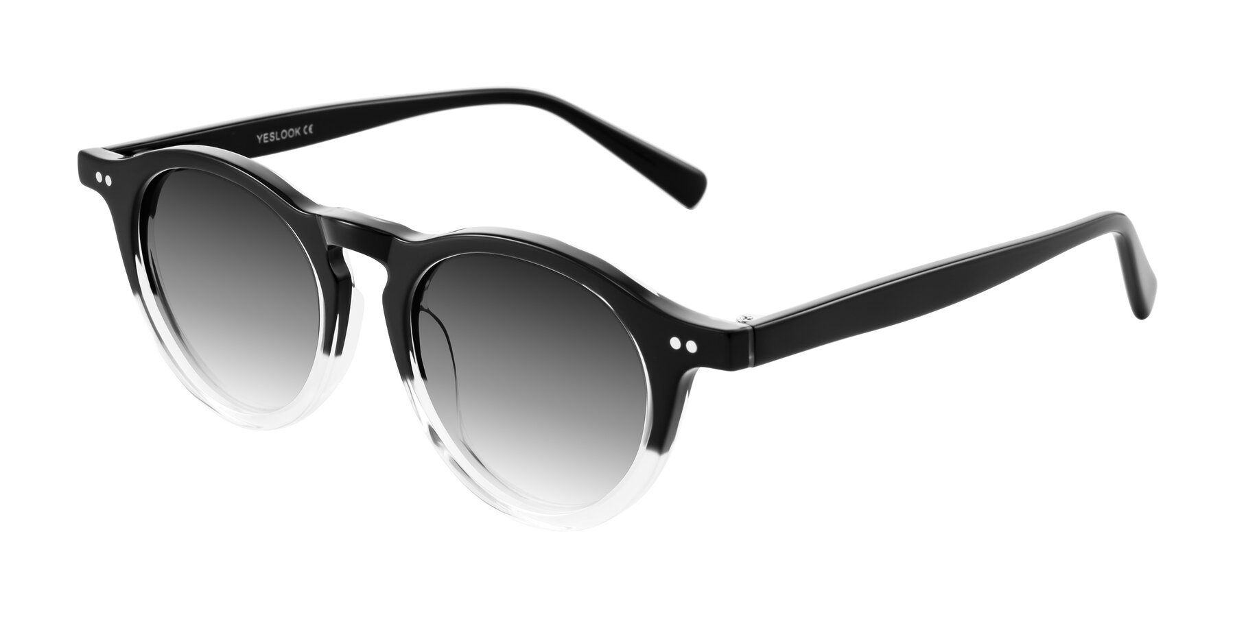 Angle of Herzog in Black/Clear with Gray Gradient Lenses