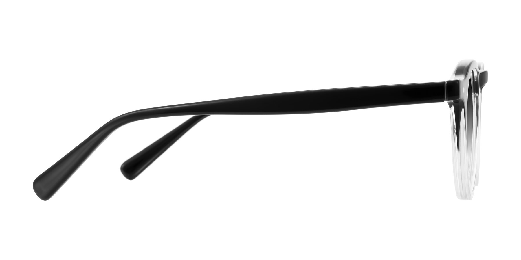 Side of Herzog in Black/Clear with Gray Gradient Lenses