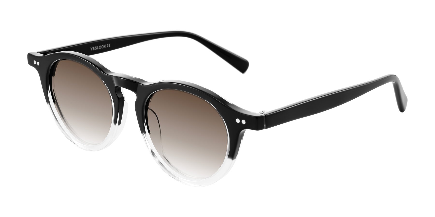Angle of Herzog in Black/Clear with Brown Gradient Lenses