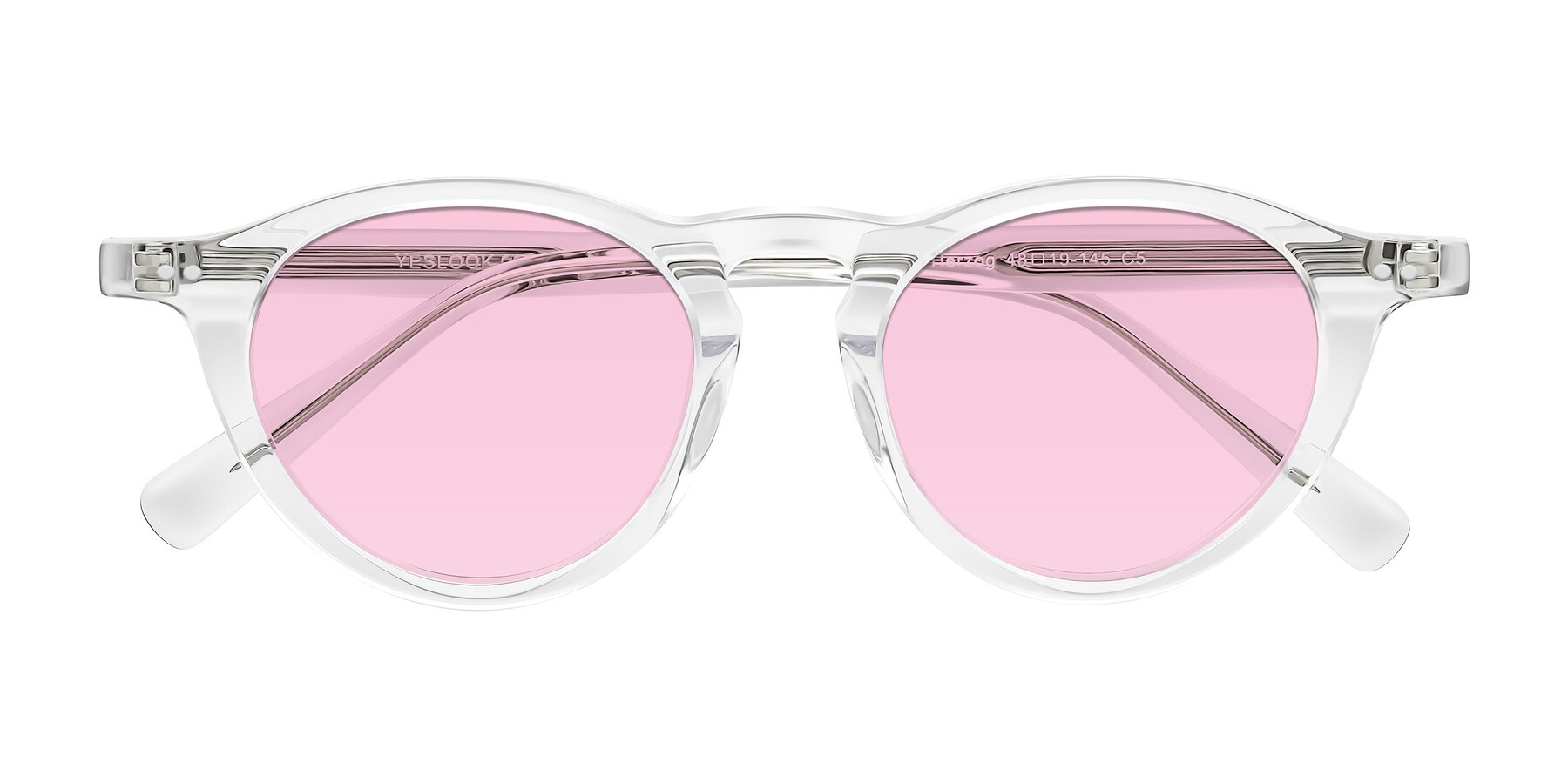 Folded Front of Herzog in Clear with Light Pink Tinted Lenses