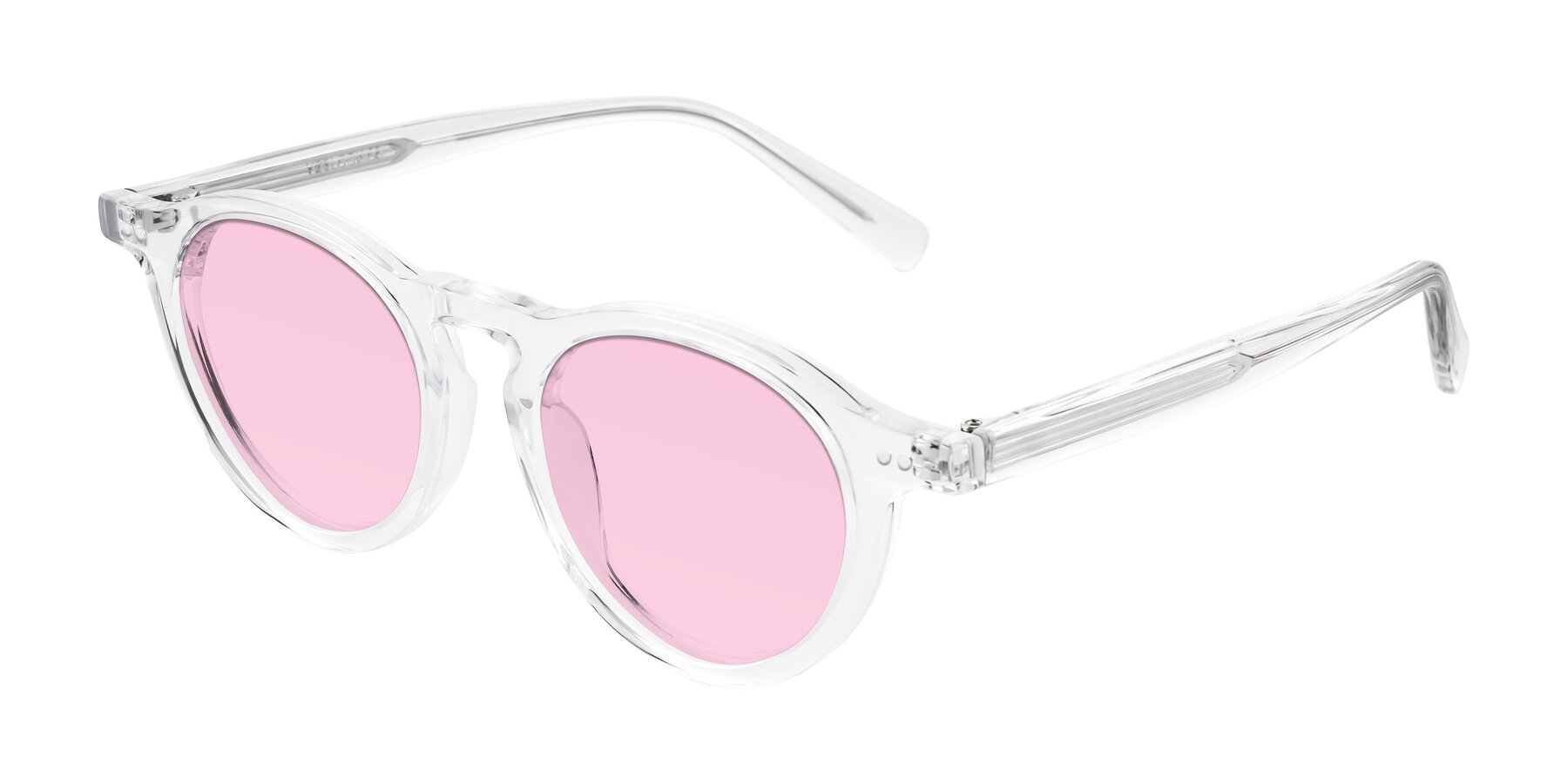Angle of Herzog in Clear with Light Pink Tinted Lenses