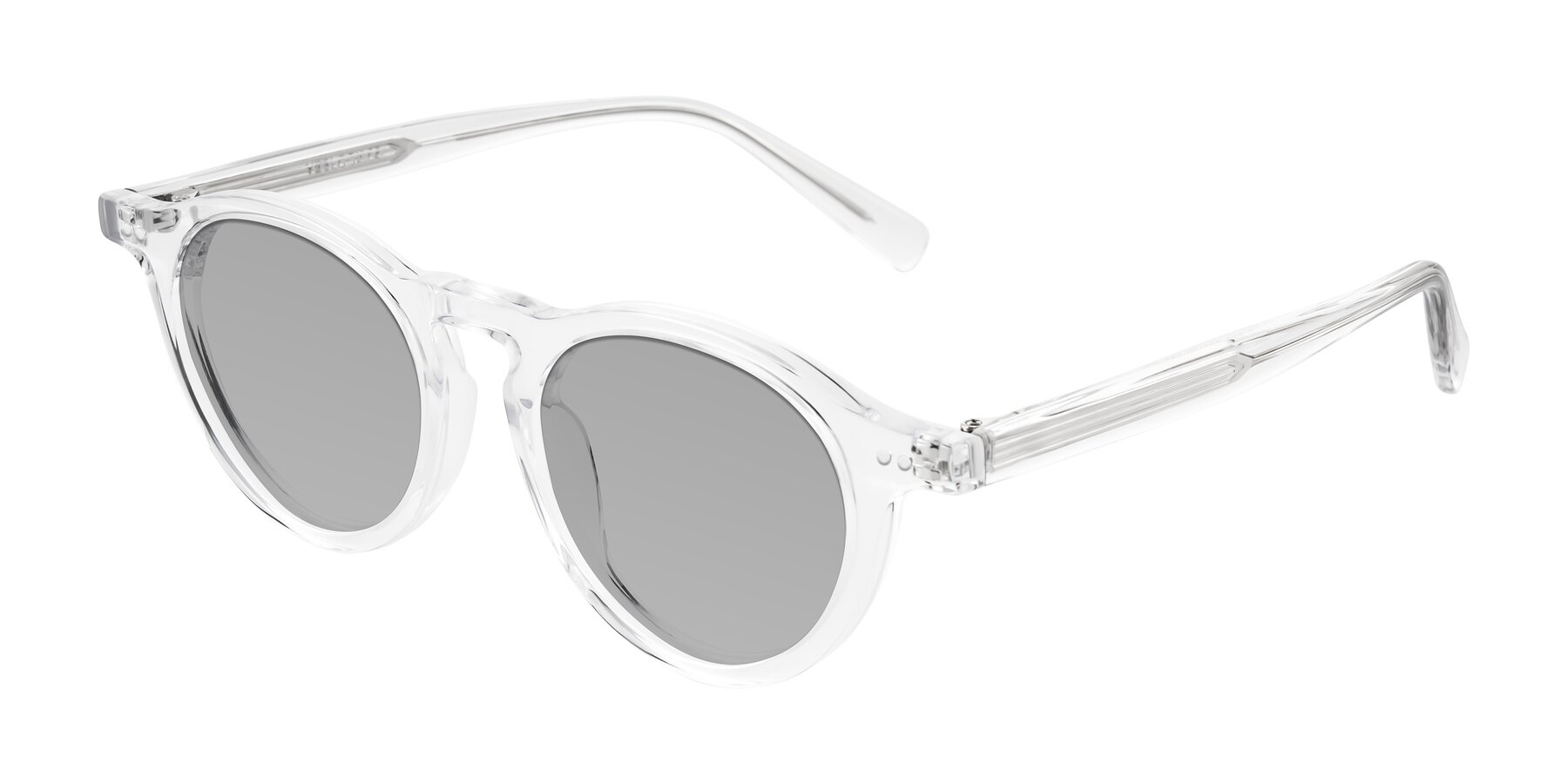 Angle of Herzog in Clear with Light Gray Tinted Lenses