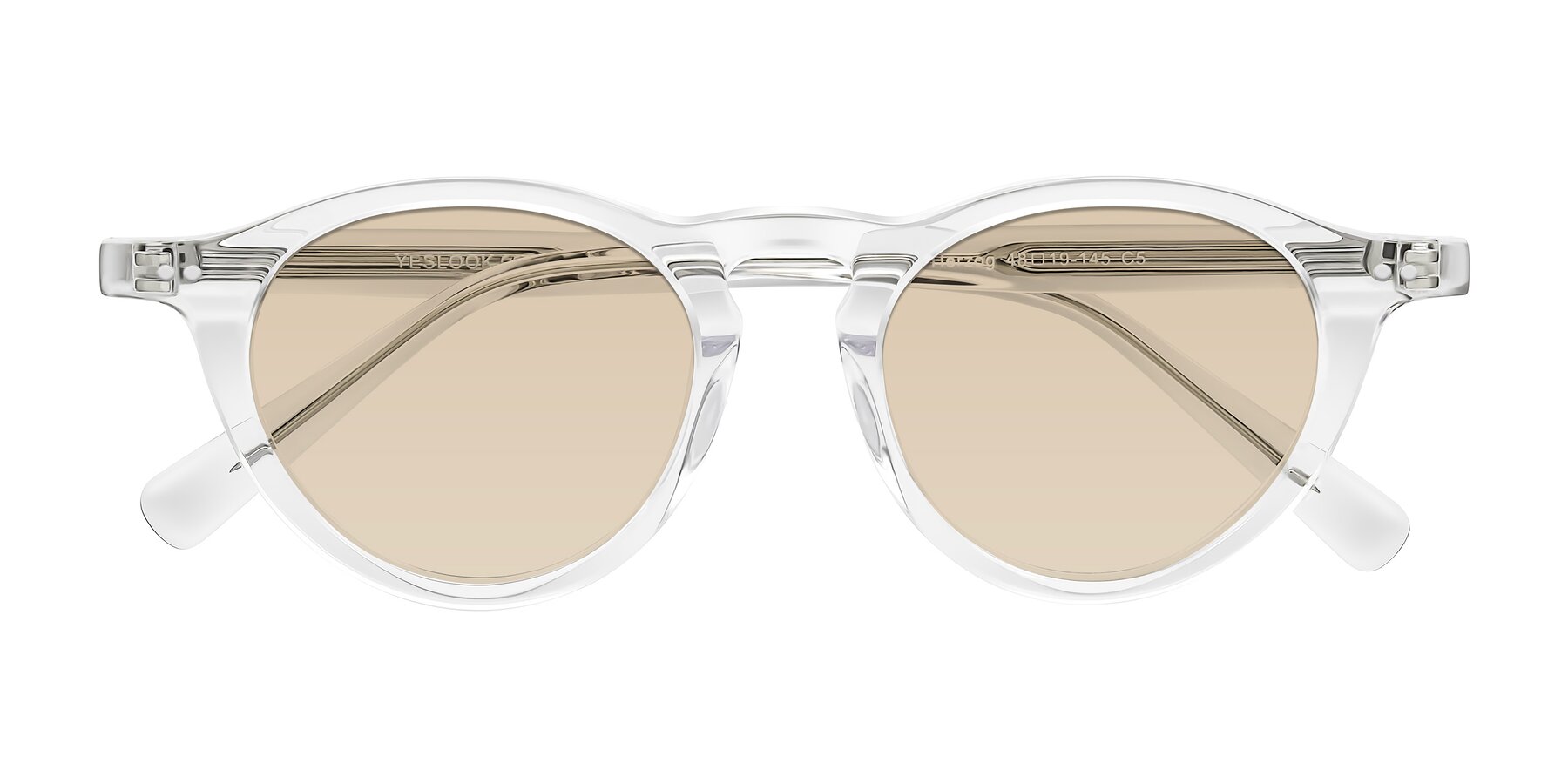 Folded Front of Herzog in Clear with Light Brown Tinted Lenses