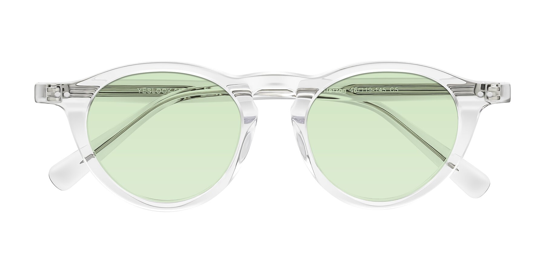 Folded Front of Herzog in Clear with Light Green Tinted Lenses