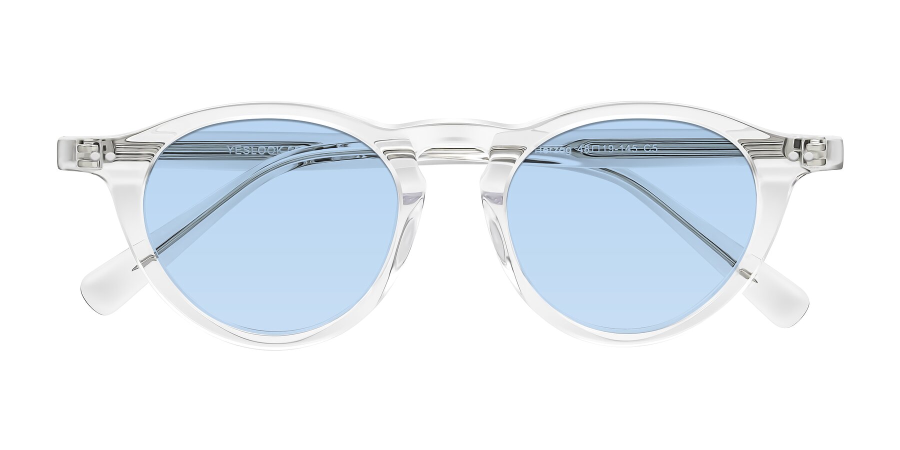 Folded Front of Herzog in Clear with Light Blue Tinted Lenses