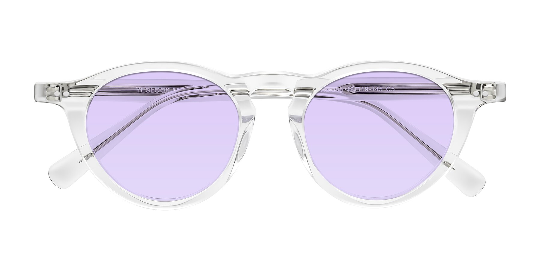 Folded Front of Herzog in Clear with Light Purple Tinted Lenses