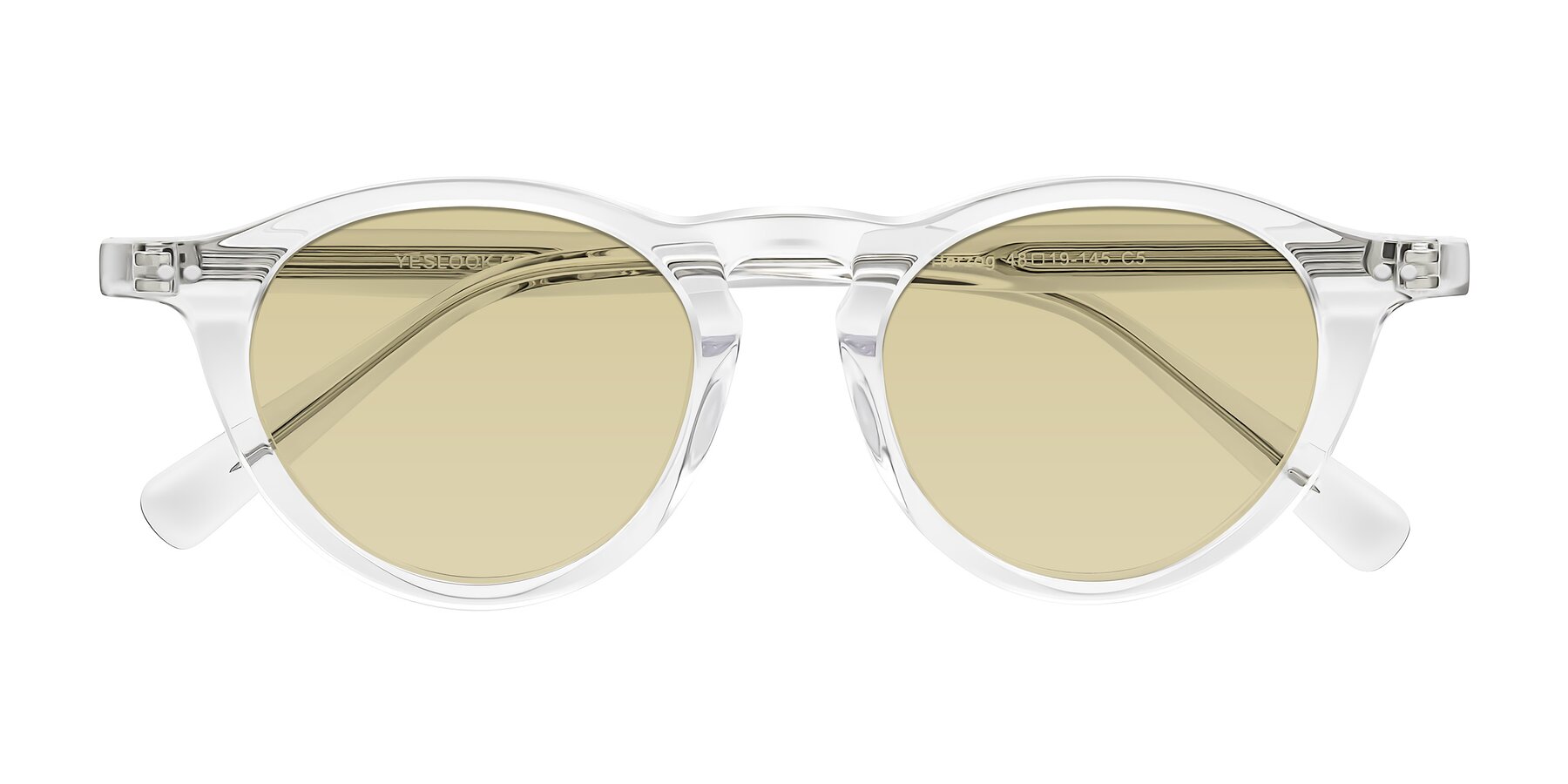 Folded Front of Herzog in Clear with Light Champagne Tinted Lenses