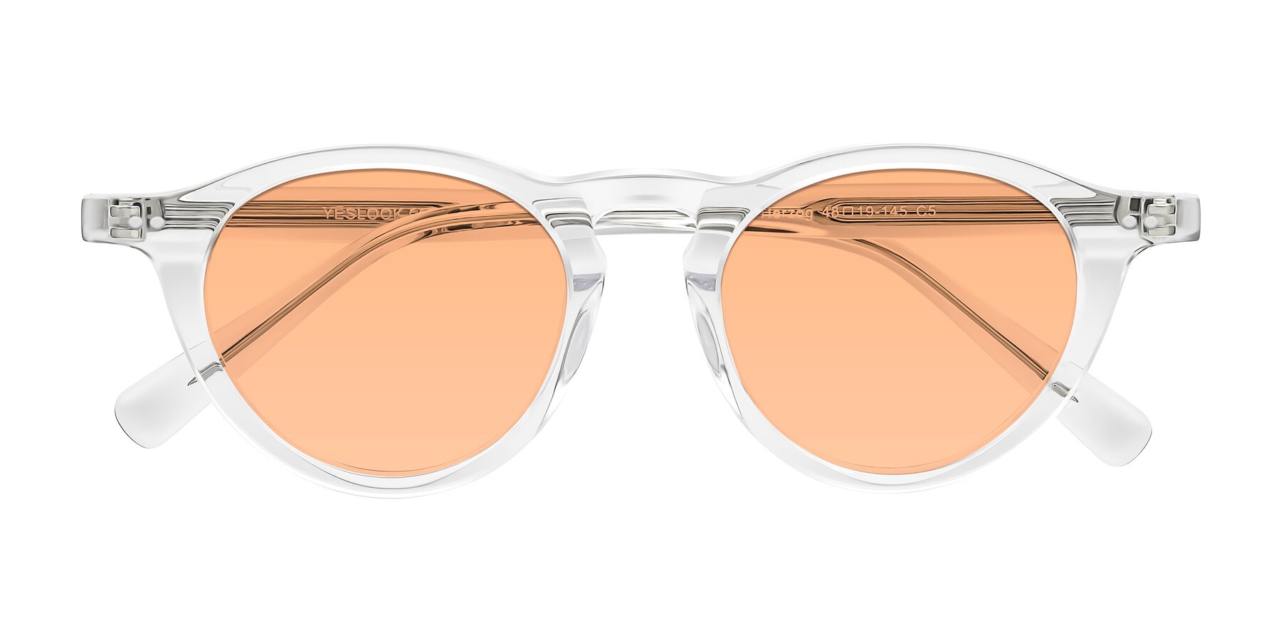 Folded Front of Herzog in Clear with Light Orange Tinted Lenses