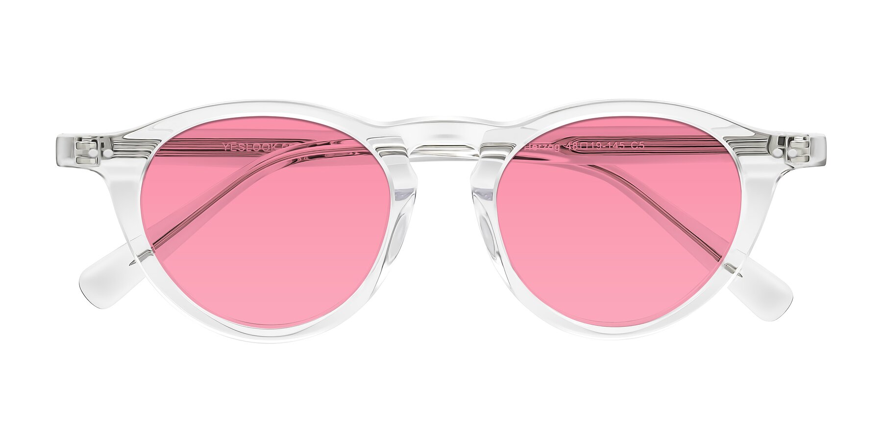 Folded Front of Herzog in Clear with Pink Tinted Lenses