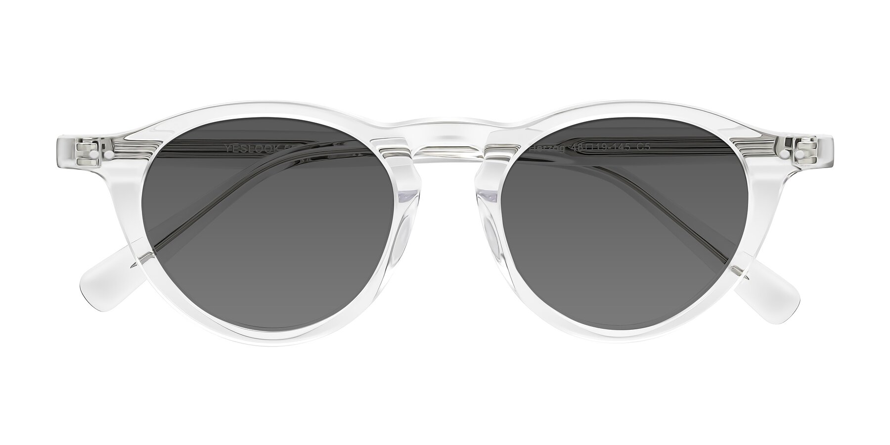 Folded Front of Herzog in Clear with Medium Gray Tinted Lenses