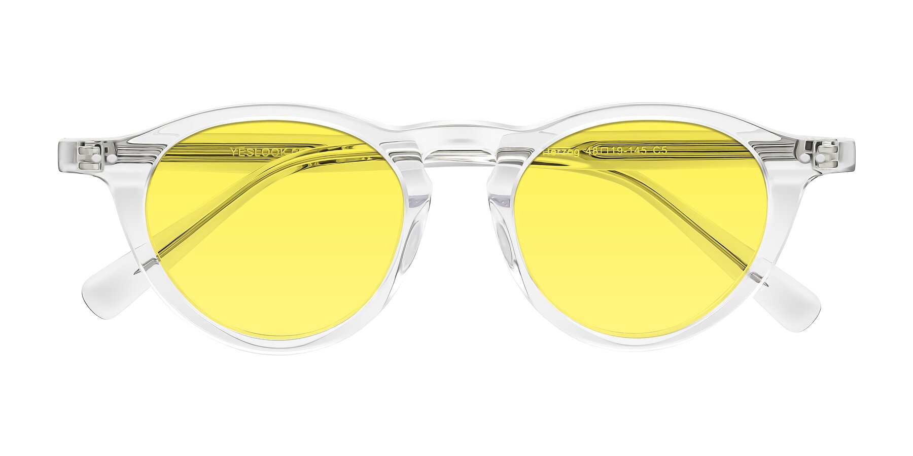 Folded Front of Herzog in Clear with Medium Yellow Tinted Lenses