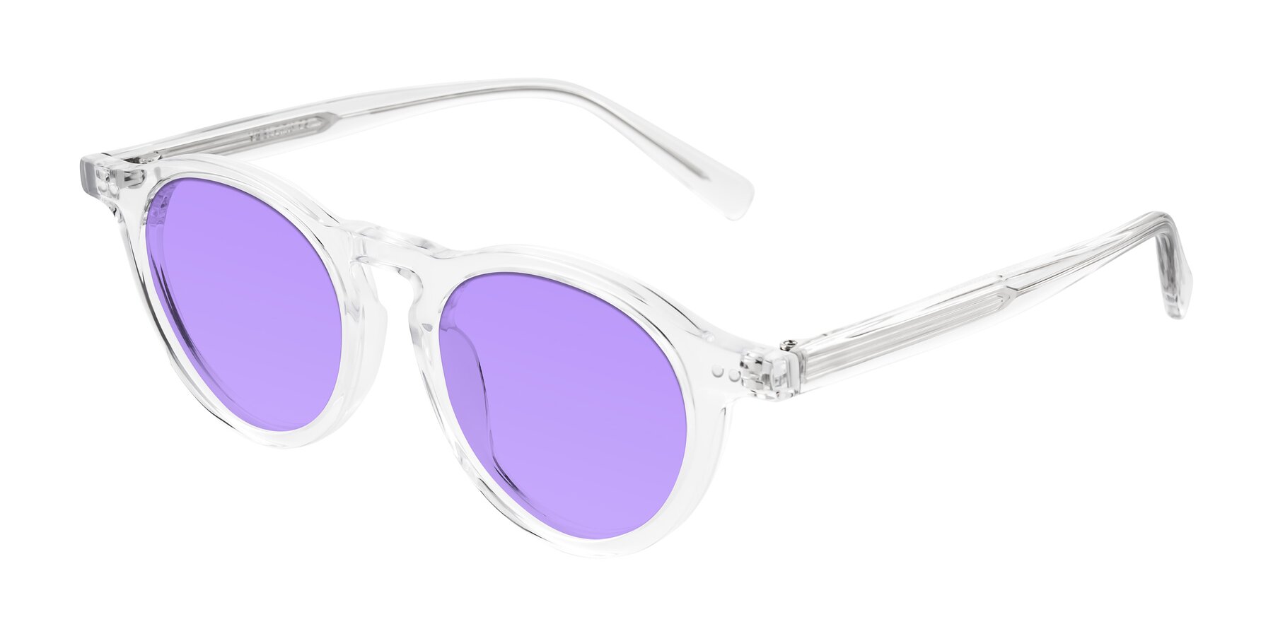 Angle of Herzog in Clear with Medium Purple Tinted Lenses
