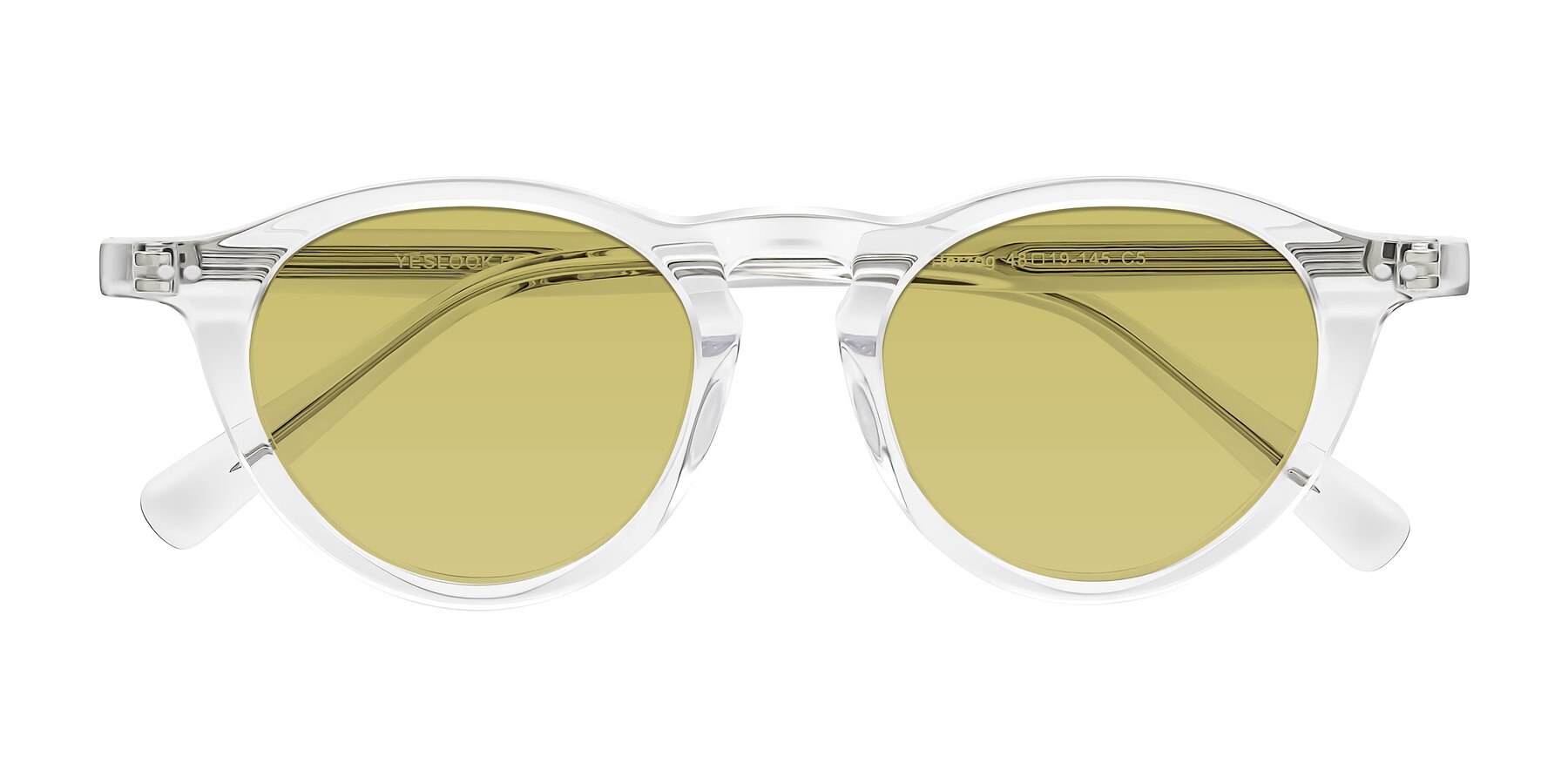 Folded Front of Herzog in Clear with Medium Champagne Tinted Lenses