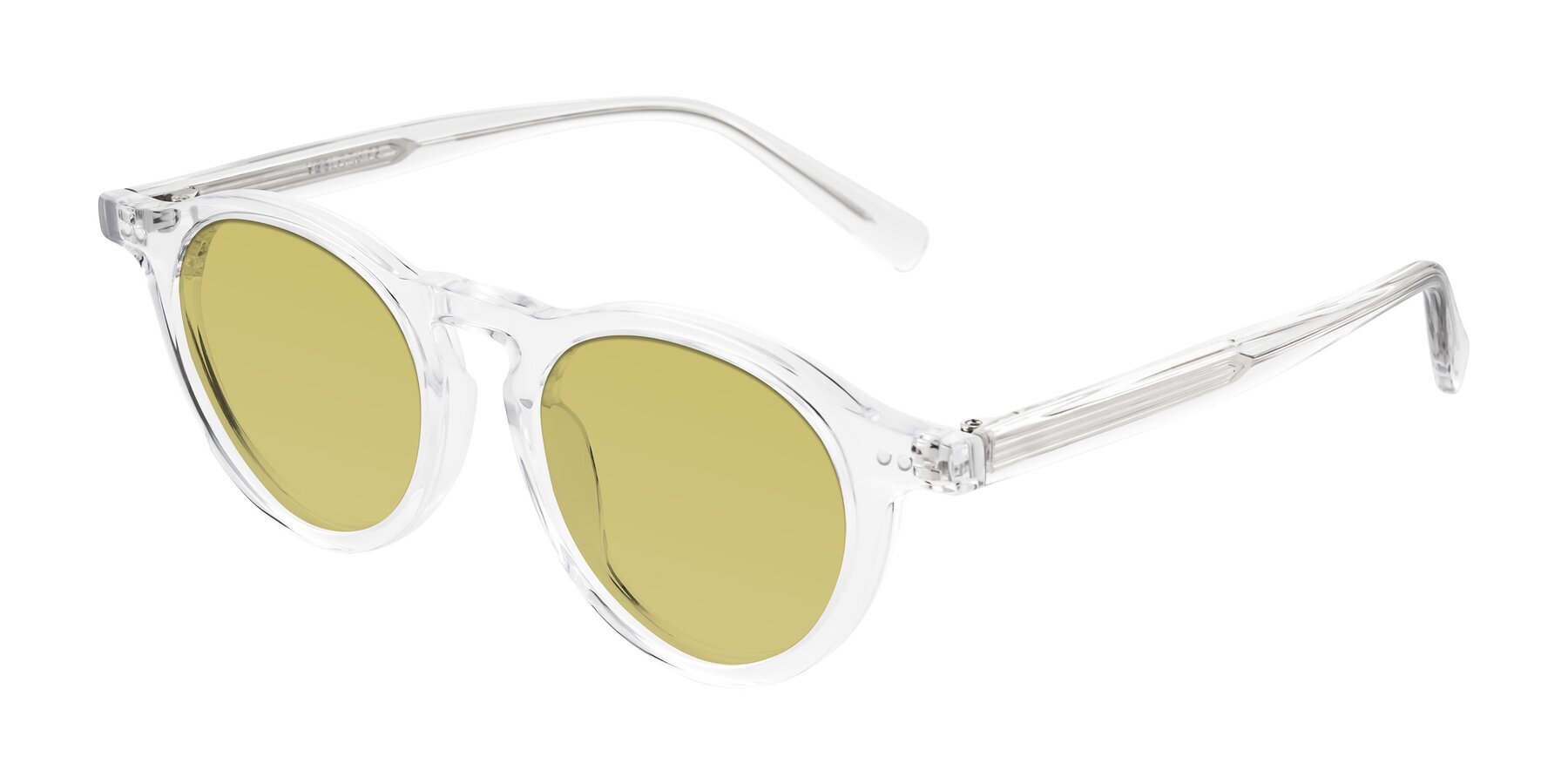 Angle of Herzog in Clear with Medium Champagne Tinted Lenses