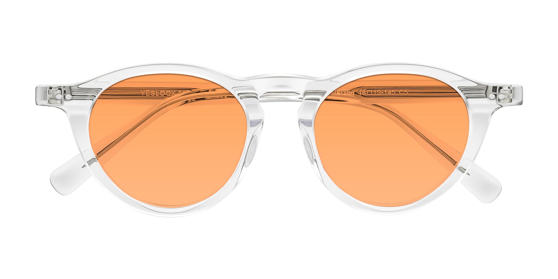 Folded Front of Herzog in Clear with Medium Orange Tinted Lenses