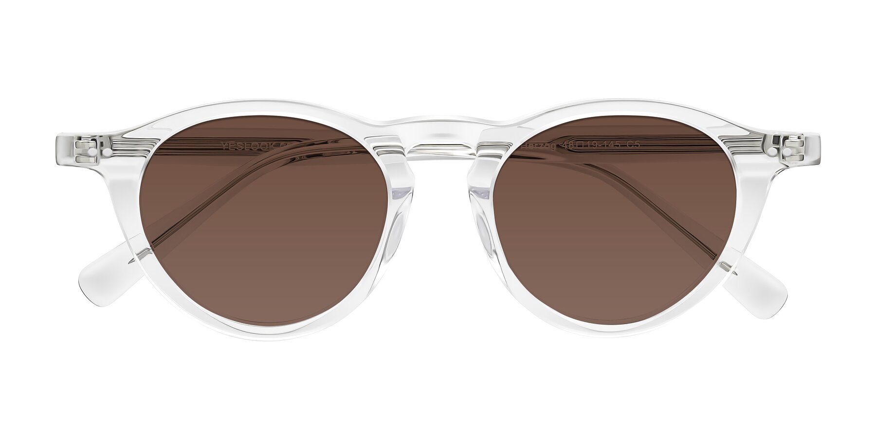 Folded Front of Herzog in Clear with Brown Tinted Lenses