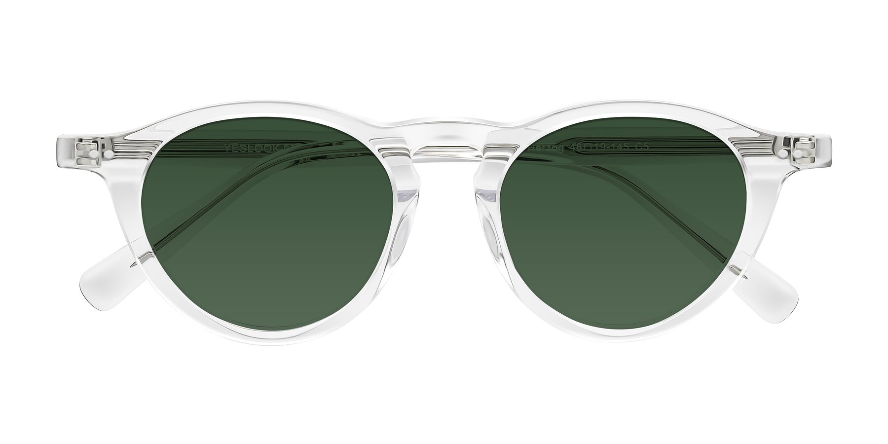 Folded Front of Herzog in Clear with Green Tinted Lenses