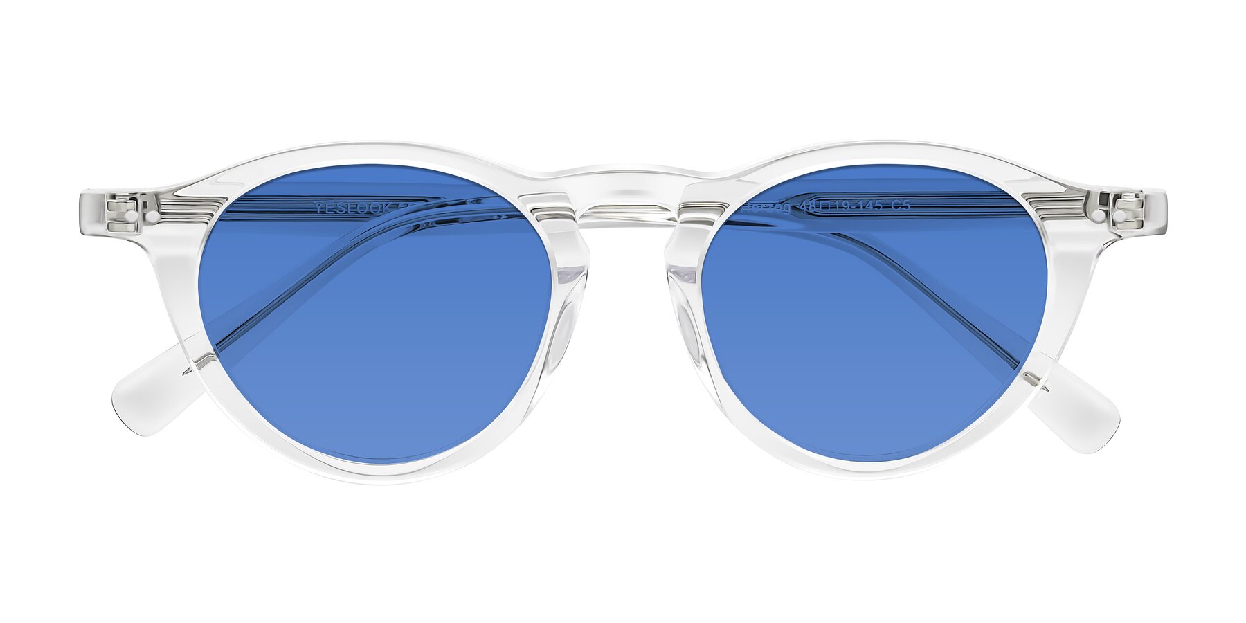 Folded Front of Herzog in Clear with Blue Tinted Lenses