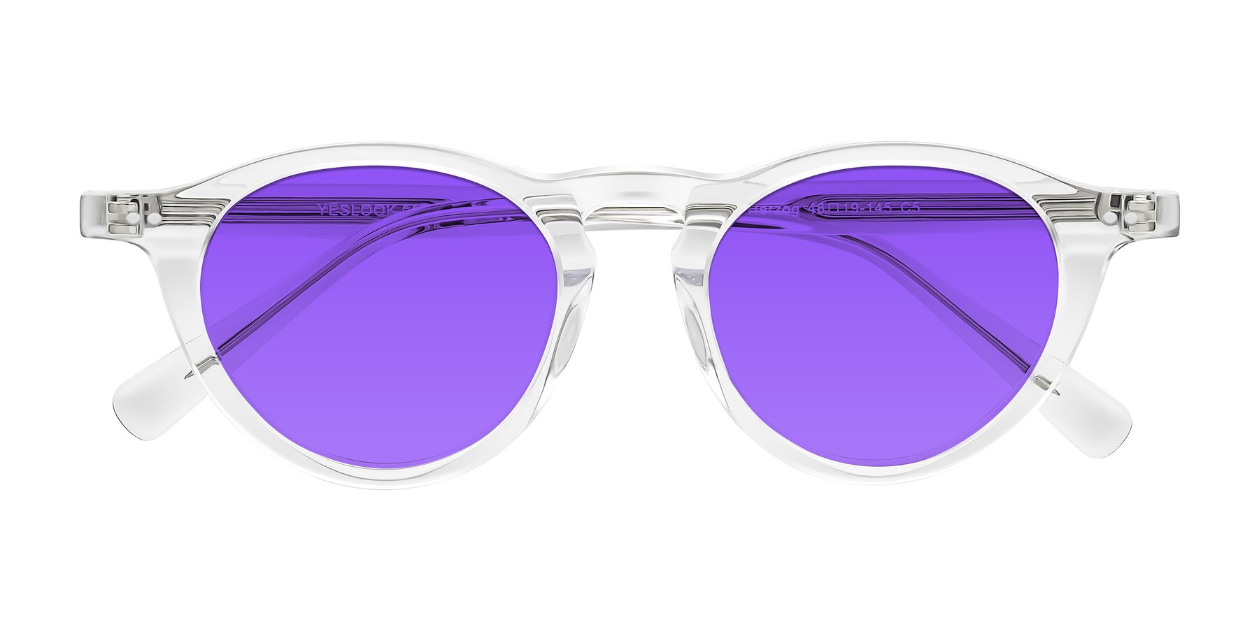 Folded Front of Herzog in Clear with Purple Tinted Lenses