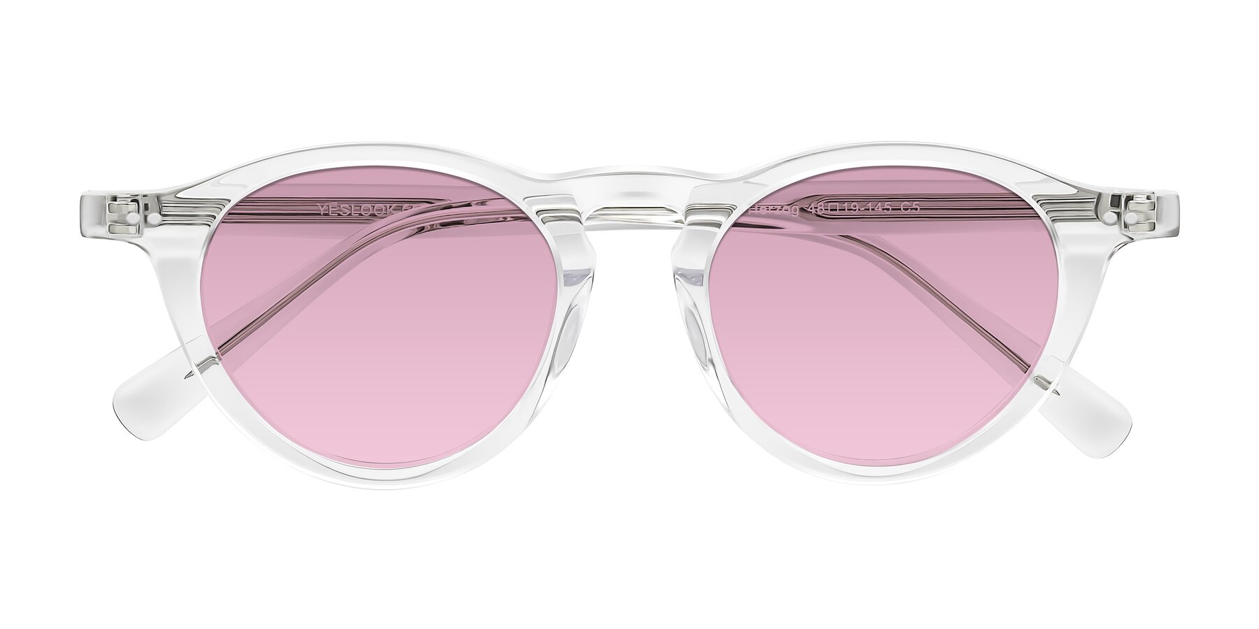 Folded Front of Herzog in Clear with Light Wine Tinted Lenses