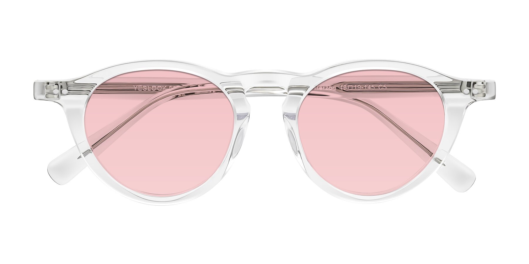 Folded Front of Herzog in Clear with Light Garnet Tinted Lenses