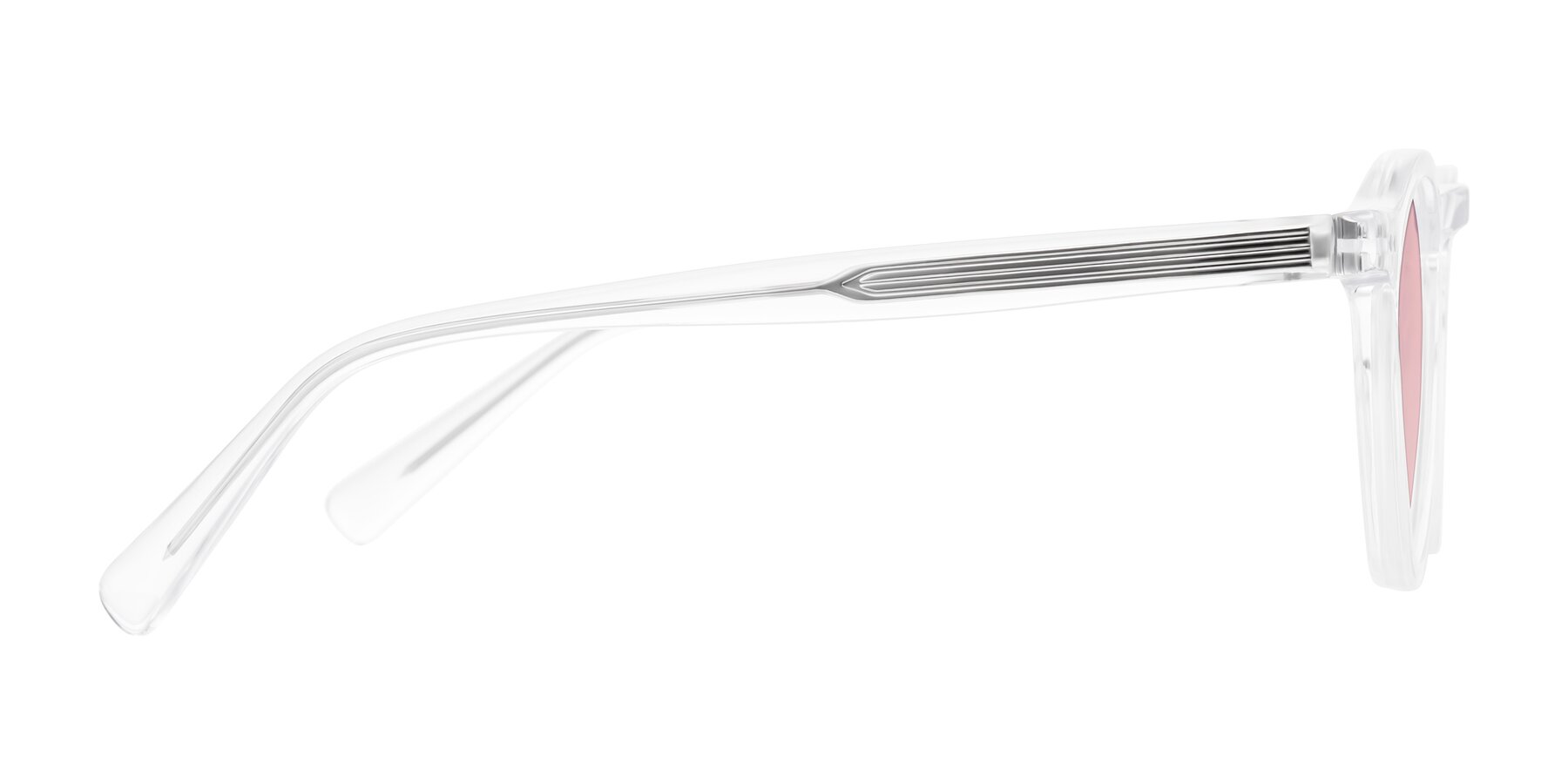 Side of Herzog in Clear with Light Garnet Tinted Lenses