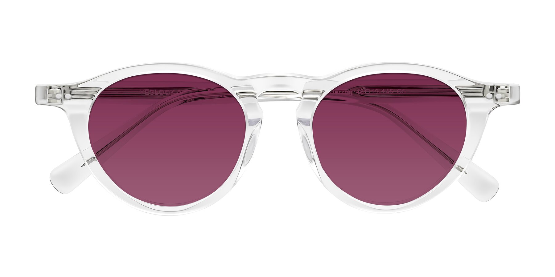 Folded Front of Herzog in Clear with Wine Tinted Lenses