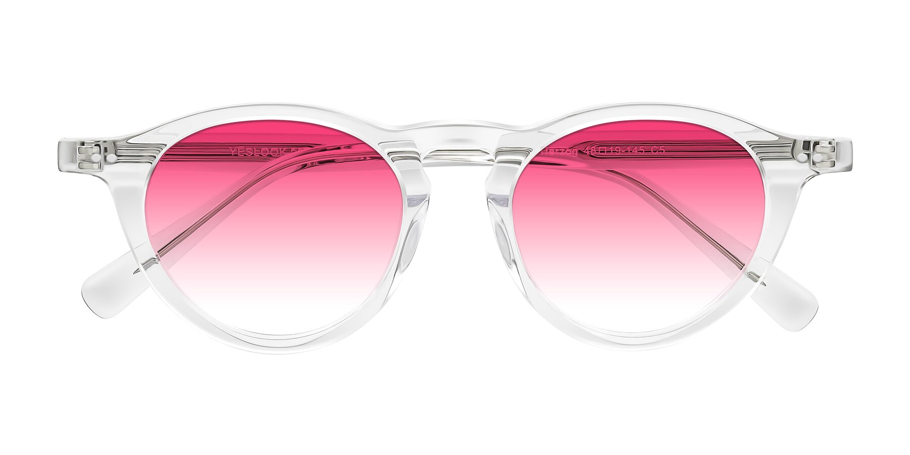 Folded Front of Herzog in Clear with Pink Gradient Lenses