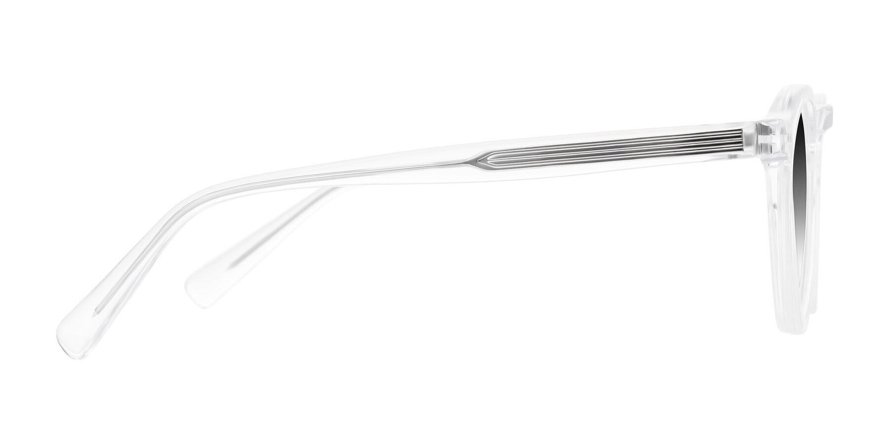 Side of Herzog in Clear with Gray Gradient Lenses