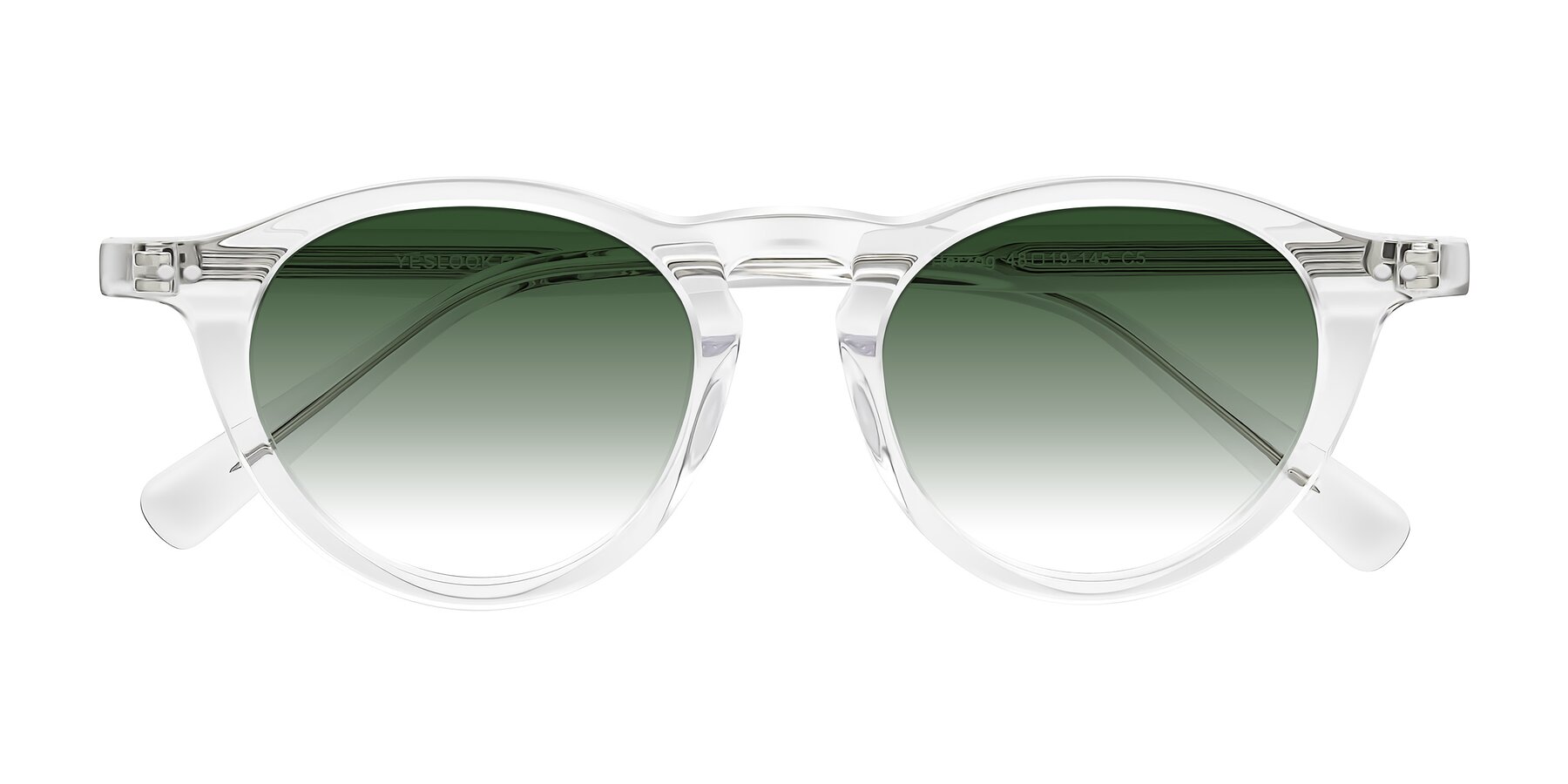 Folded Front of Herzog in Clear with Green Gradient Lenses