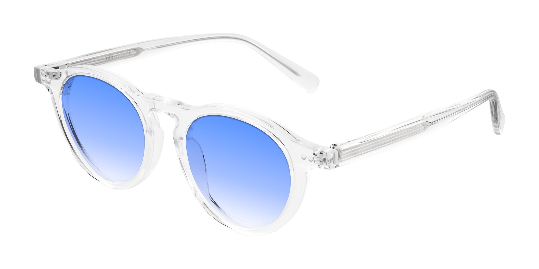 Angle of Herzog in Clear with Blue Gradient Lenses