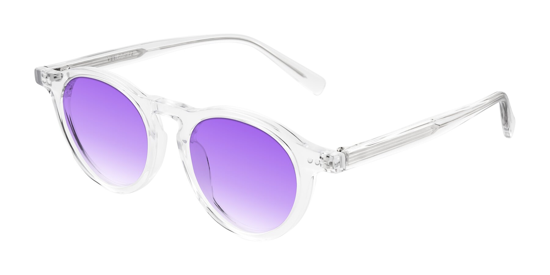 Angle of Herzog in Clear with Purple Gradient Lenses