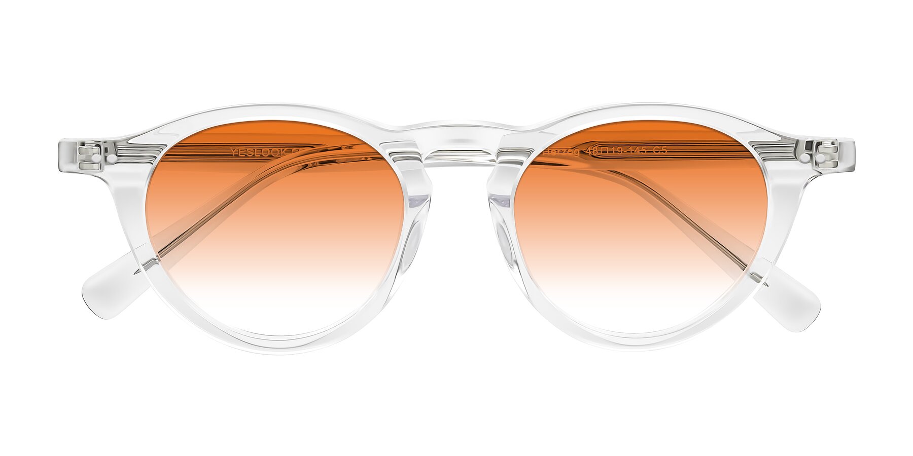 Folded Front of Herzog in Clear with Orange Gradient Lenses