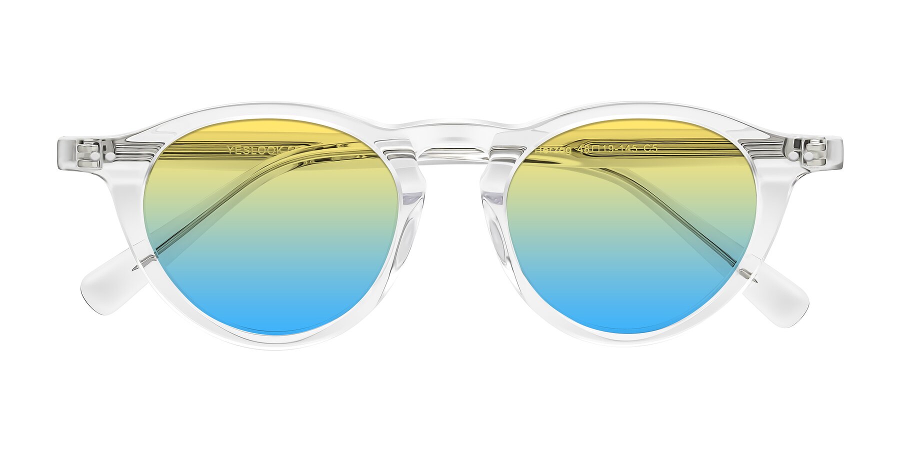 Folded Front of Herzog in Clear with Yellow / Blue Gradient Lenses