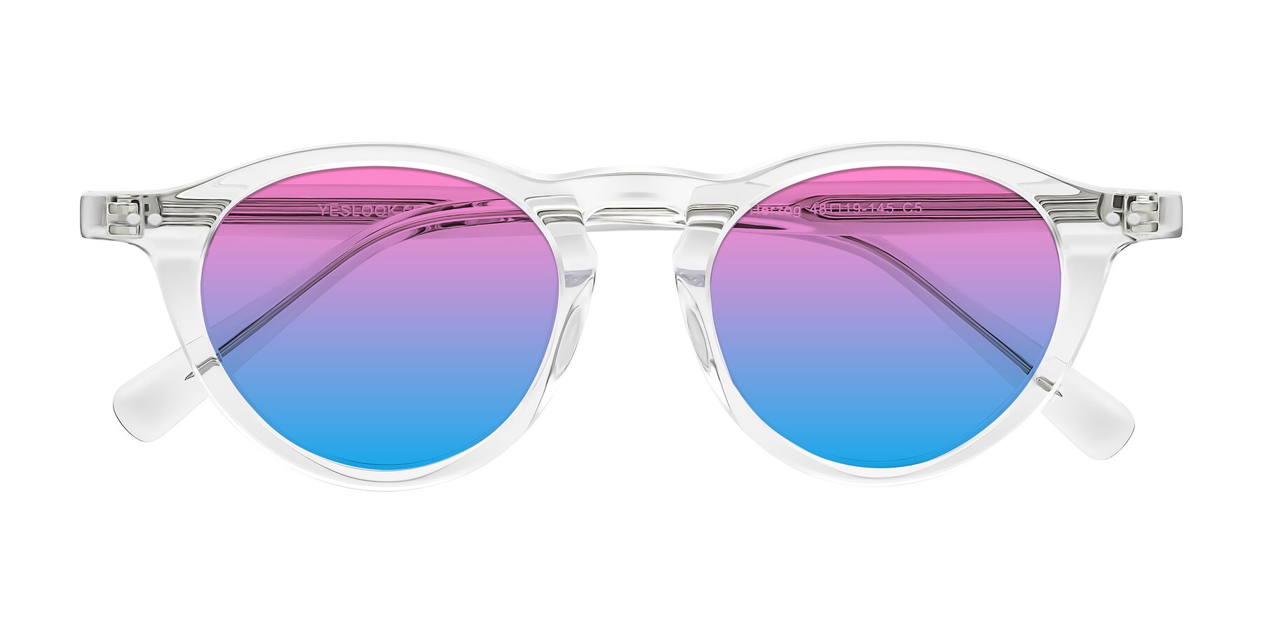 Folded Front of Herzog in Clear with Pink / Blue Gradient Lenses