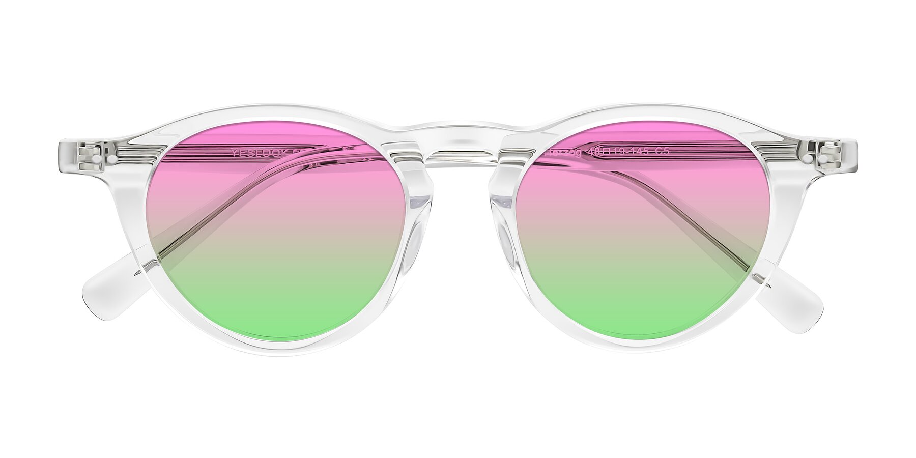 Folded Front of Herzog in Clear with Pink / Green Gradient Lenses