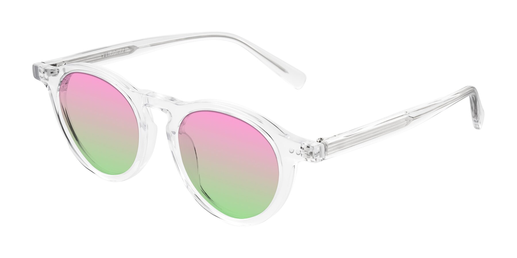Angle of Herzog in Clear with Pink / Green Gradient Lenses
